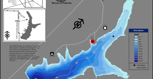 Lake Lowndes State Park Depth Map 2024